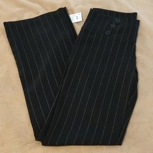 NWT Black Slacks w/ Tan Pinstripes